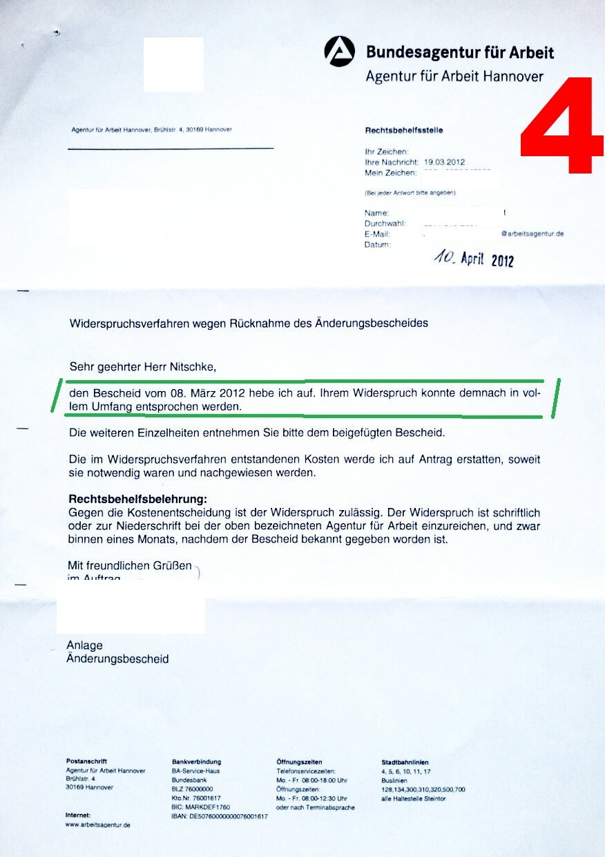 Widerspruch gegen Bewilliguns in vollen Umfang entsprochen